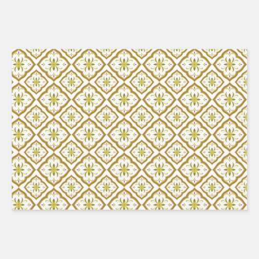 3アラビア語のセパターン（の模様が）あるット ラッピングペーパーシート (正面3)