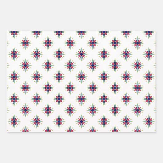 3アラビア語のセパターン（の模様が）あるット ラッピングペーパーシート (正面)