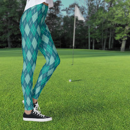 3アーガイル階調のティール（緑がかった色） レギンス