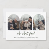 3アーチフォトファミリークリスマスオオ何おもしろいベビー シーズンカード (正面)