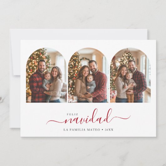 3アーチ写真スペインのクリスマスフェリーズNavidad シーズンカード (正面)