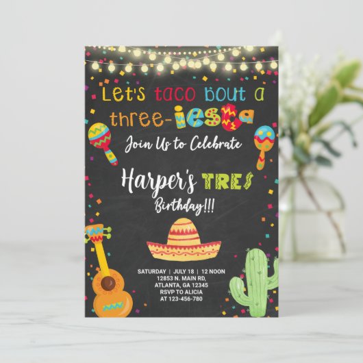 3イエスタフィエスタガール誕生日の招待。 招待状 (スタンド正面)