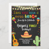 3イエスタフィエスタガール誕生日の招待。 招待状 (正面/裏面)
