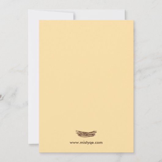 3イエローエッグトリプレットベビーシャワー招待状 招待状 (裏面)