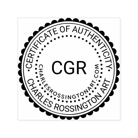 3イニシャルのCertificate of Authenticity #7B名URL セルフインキングスタンプ (デザイン)