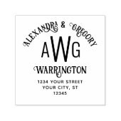 3イニシャルモノグラムカップル名差出人住所 セルフインキングスタンプ (デザイン)