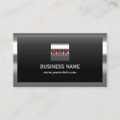 3イニシャルモノグラムモダンメタルフレーム 名刺 (正面)