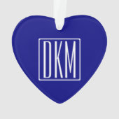 3イニシャルモノグラム |ネイビーブルー&ホワイト オーナメント (裏面)