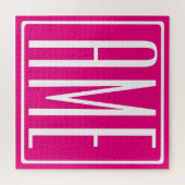 3イニシャルモノグラム |ホットピンクの白 ジグソーパズル (横)