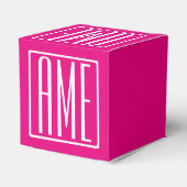 3イニシャルモノグラム |ホットピンクの白 フェイバーボックス (裏面サイド)