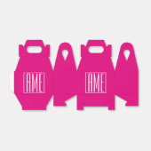 3イニシャルモノグラム |ホットピンクの白 フェイバーボックス (折り畳みなし)