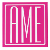 3イニシャルモノグラム |ホットピンクの白 フォトキューブ (右)