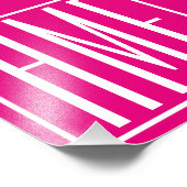 3イニシャルモノグラム |ホットピンクの白 フォトプリント            (角)