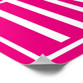 3イニシャルモノグラム |ホットピンクの白 ポスター (角)