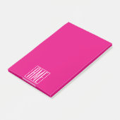 3イニシャルモノグラム |ホットピンクの白 ポストイット (アングル)