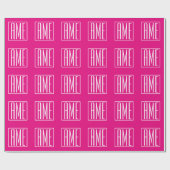 3イニシャルモノグラム |ホットピンクの白 ラッピングペーパー (フラット)