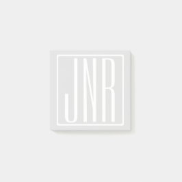 3イニシャルモノグラム |白と非常に薄いグレー ポストイット