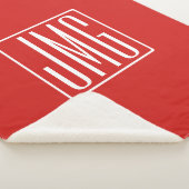 3イニシャルモノグラム |赤と白（またはダイアカラー） シェルパブランケット (3/4)