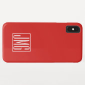 3イニシャルモノグラム |赤と白（またはダイアカラー） Case-Mate iPhoneケース (裏面(横))