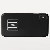 3イニシャルモノグラム |黒と白（または色） Case-Mate iPhoneケース (裏面(横))
