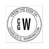 3イニシャルレターモノグラムボックス名 セルフインキングスタンプ (デザイン)