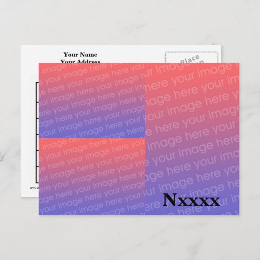 3イメージのアマチュアラジオQSLカードテンプレート ポストカード (正面/裏面)