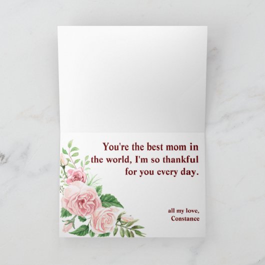 3イメージマザーの日フォトメモリエレガントフローラ カード (内部)