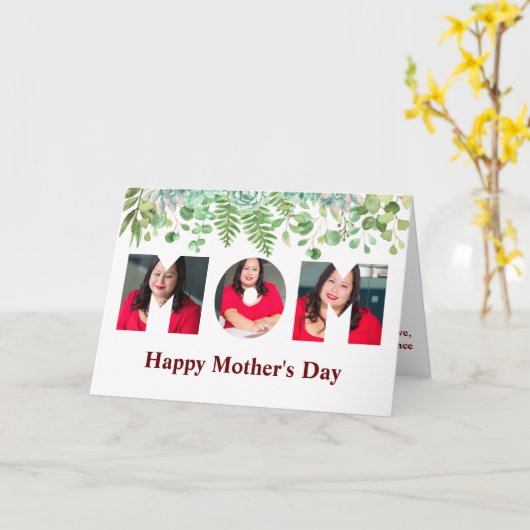 3イメージマザーの日フォトメモリエレガントフローラ カード (黄色い花)