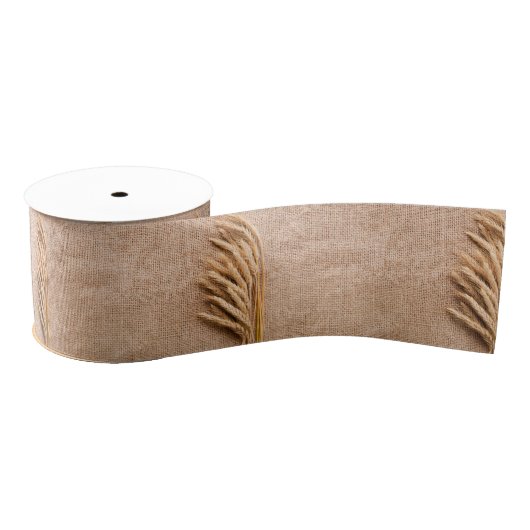 3インチグログランリボン小麦オンバーラップサックカントリーR グログランリボン (リール)