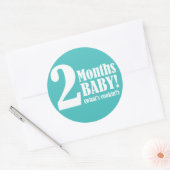 3インチラウンドステッカー – 2ヶ月妊娠 ラウンドシール (封筒)