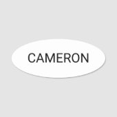 3インチ長円形の名前タグバッジピンまたは磁気白 名札 (正面)