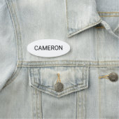 3インチ長円形の名前タグバッジピンまたは磁気白 名札 (インサイチュ)