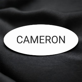 3インチ長円形の名前タグバッジピンまたは磁気白 名札