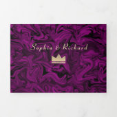 3インチ1パープルフォト結婚の3倍招待状 三つ折り招待状 (カバー)