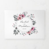 3インチ1ピエレガントックウォーター色のフローラ結婚 三つ折り招待状 (カバー)