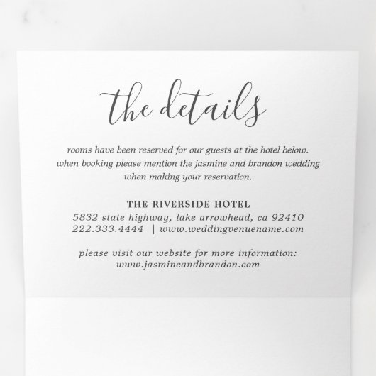 3インチ1枚エレガント写真結婚の3倍招待状 三つ折り招待状 (内部最初)