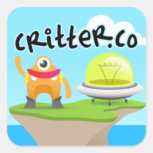 3インチCritter.Coステッカー(6枚) スクエアシール (正面)