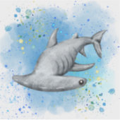 3インチx 3インチステッカーのHammerhead shark シール (正面)
