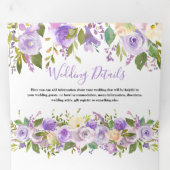 3イン1パープル素朴フローラ結婚 三つ折り招待状 (内部最初)