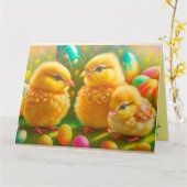 3イースターチキンコレクション カード (黄色い花)