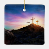 3イースター考えであなたの十字架。編集可能 セラミックオーナメント (裏面)