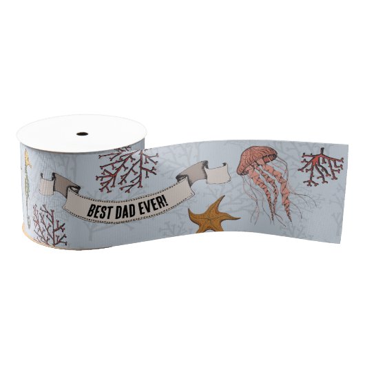 3イ航海のンチの父の日のブパーソナライズされたラ淡い色のー グログランリボン (リール)