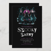 3ウィッ不気味チモダンミニマルハローウィンパーティ 招待状 (正面/裏面)