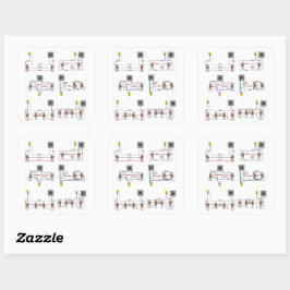 3ウェイと4ウェイのダイアグラムが入ったステッカー6枚シート スクエアシール