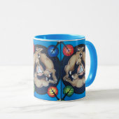 3ウサギが月を追いかけるフォーシーズンズブルー マグカップ (正面右)