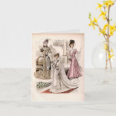 3エドワーディアンレディースフローリングガウンヴィンテージファッション カード (黄色い花)