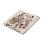 3エドワーディアンレディースフローリングガウンヴィンテージファッション タイル (側面)