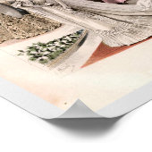 3エドワーディアンレディースフローリングガウンヴィンテージファッション ポスター (角)