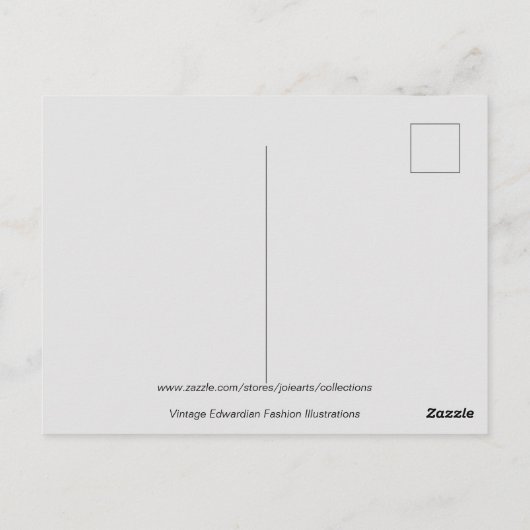 3エドワーディアンレディースフローリングガウンヴィンテージファッション ポストカード (裏面)