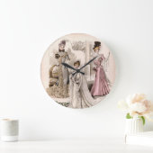 3エドワーディアンレディースフローリングガウンヴィンテージファッション ラージ壁時計 (ホーム)